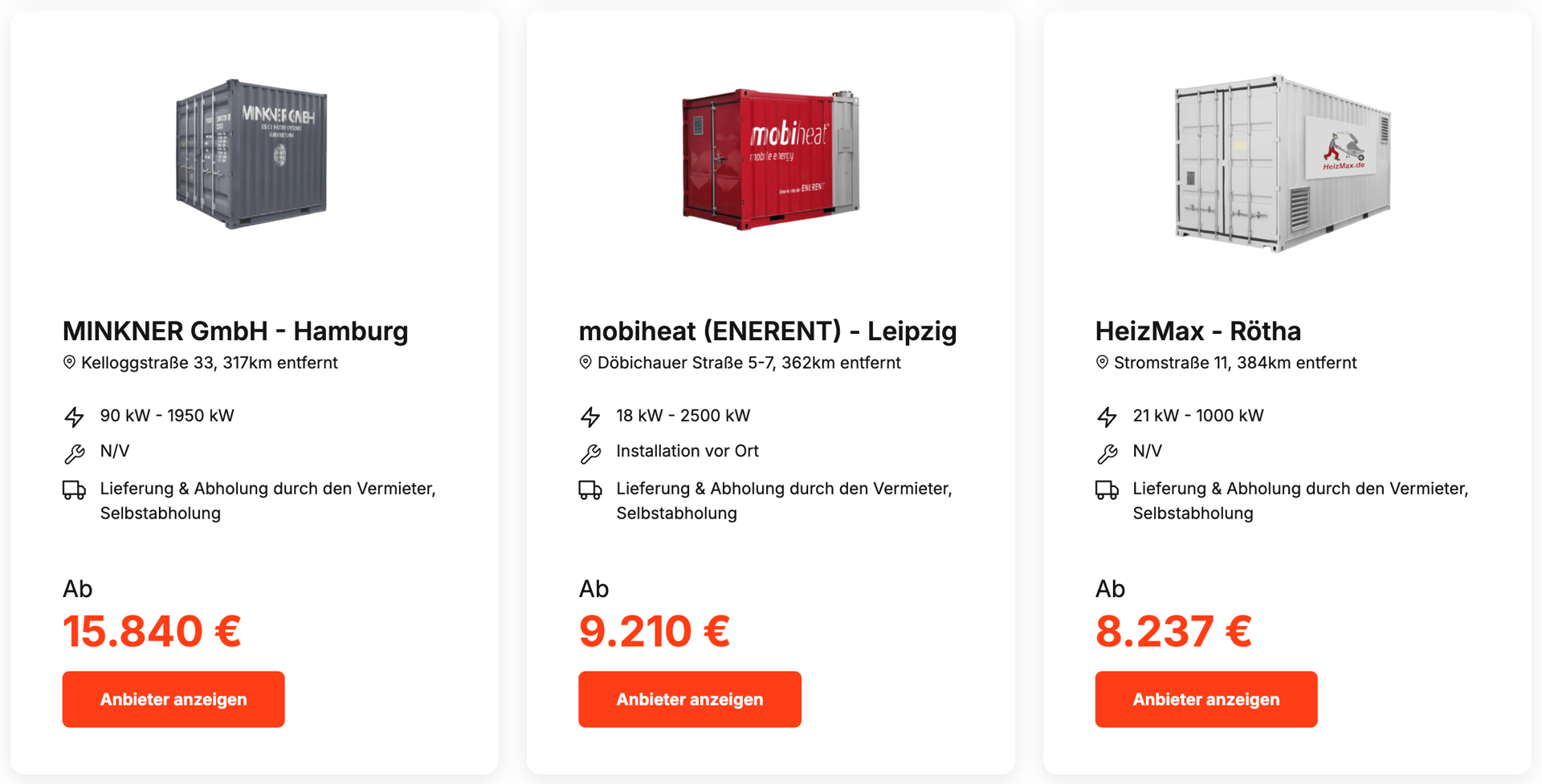 temporäre Prozesswärme mieten - MobileHeating