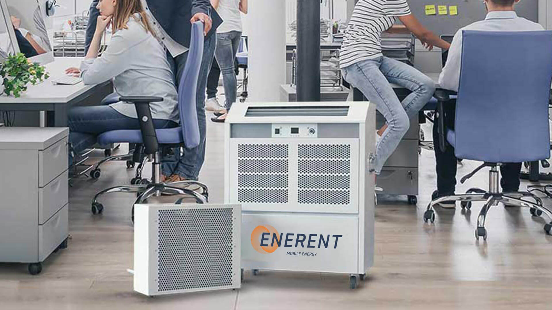 Ein Beispiel für ein Klimasplitgerät - NOVACHILL (ENERENT), ein MobileHeating-Anbieter.