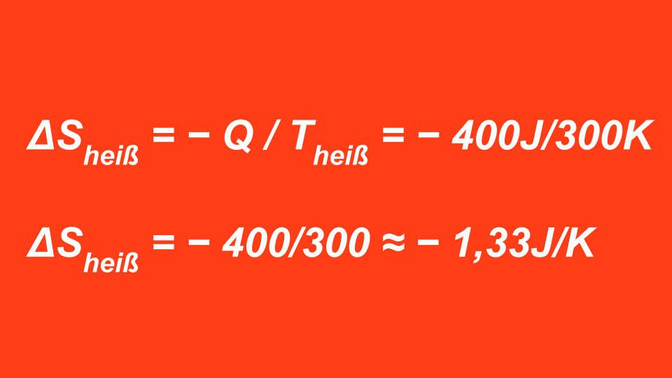 Berechnung der Entropieänderung des heißen Reservoirs