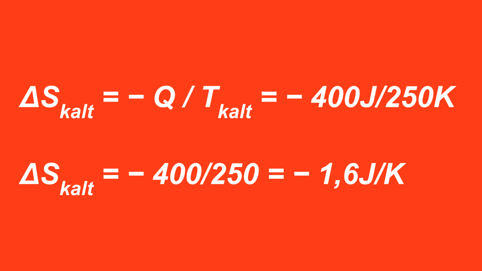 Berechnung der Entropieänderung des kalten Reservoirs